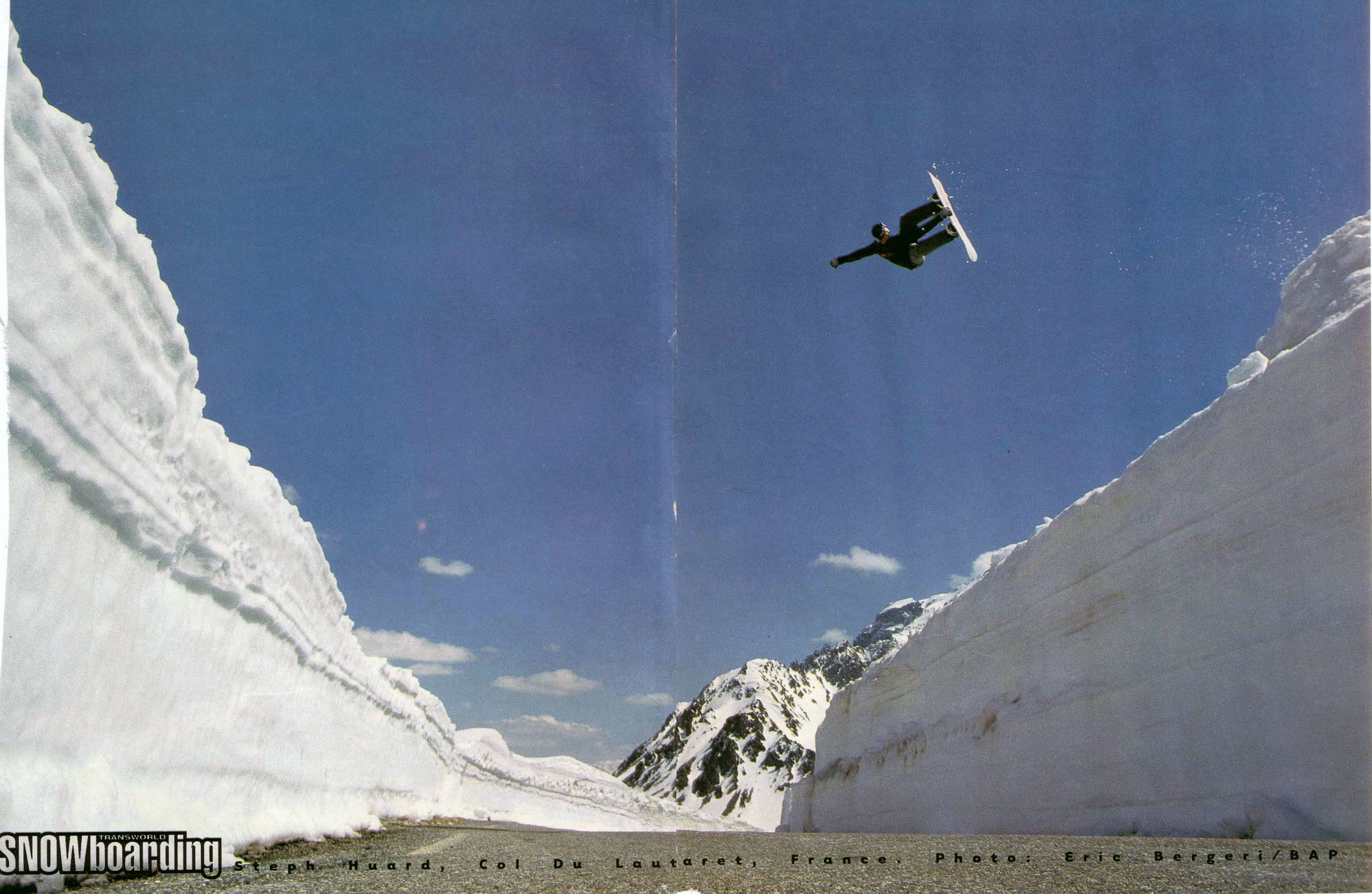 Transworld Snowboarding magazine - Poster with a cab 540 underflip in Galibier moutain (FR)